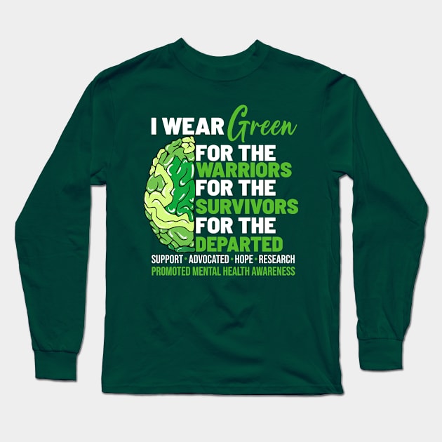 Mental Health Awareness Matters Support I Wear Green Warrior Long Sleeve T-Shirt by thavylanita